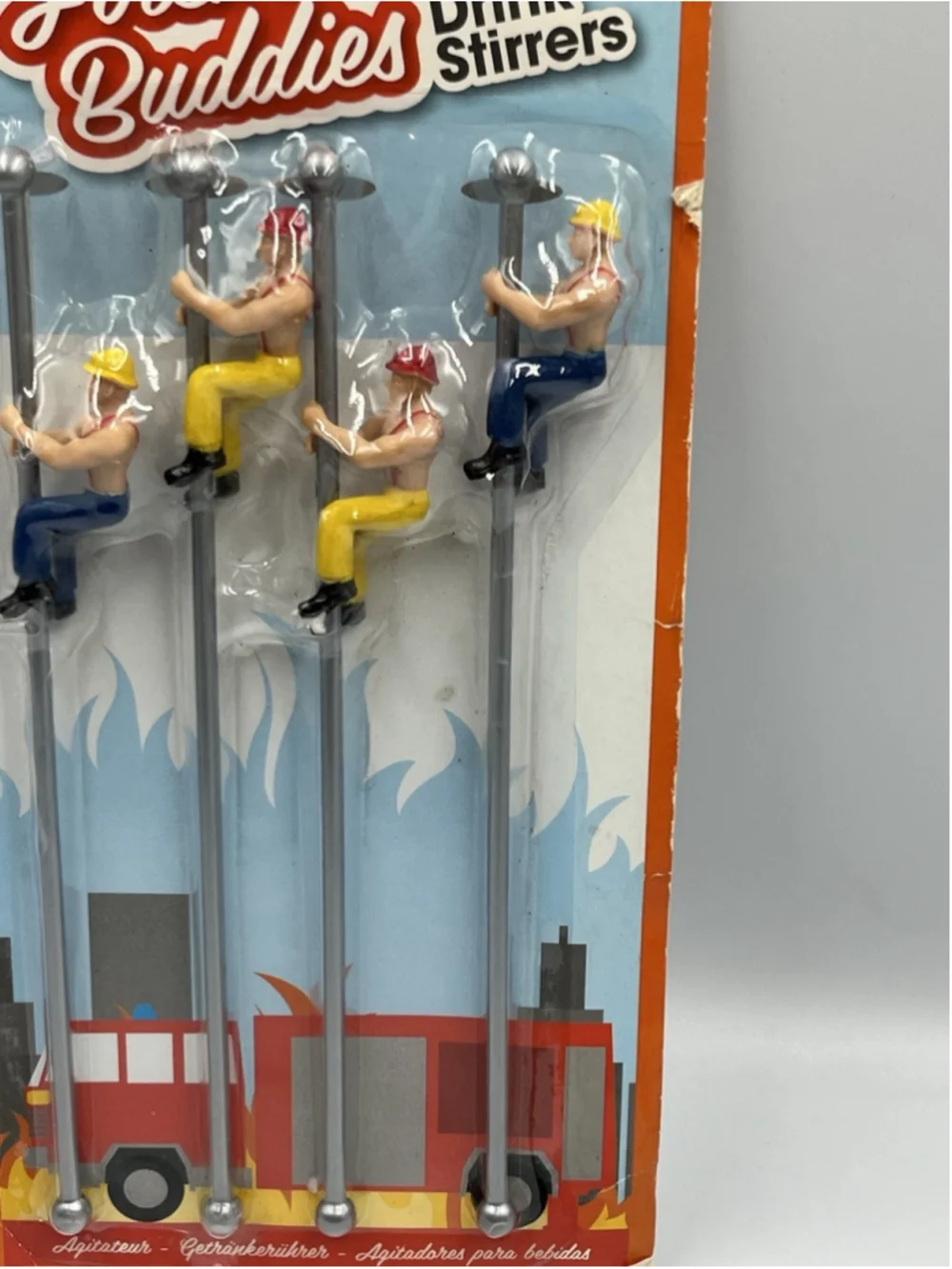 NEW & GIFT READY FIREMAN BUDDIES DRINK STIRRERS POLE DANCERS FOR YOUR LIPS